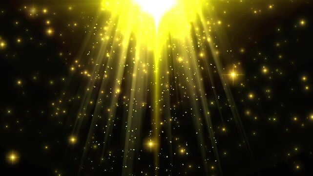 Yellow Godray x Sparkling Effect Background Material
