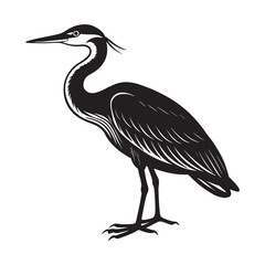Fototapeta premium Heron vector style silhouette.