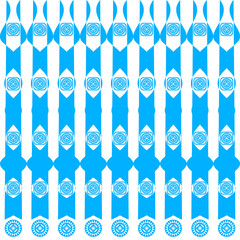 Vertical stripe pattern with symmetrical eye motifs in sky blue. Seamless and versatile for textiles, rugs, and home decor.