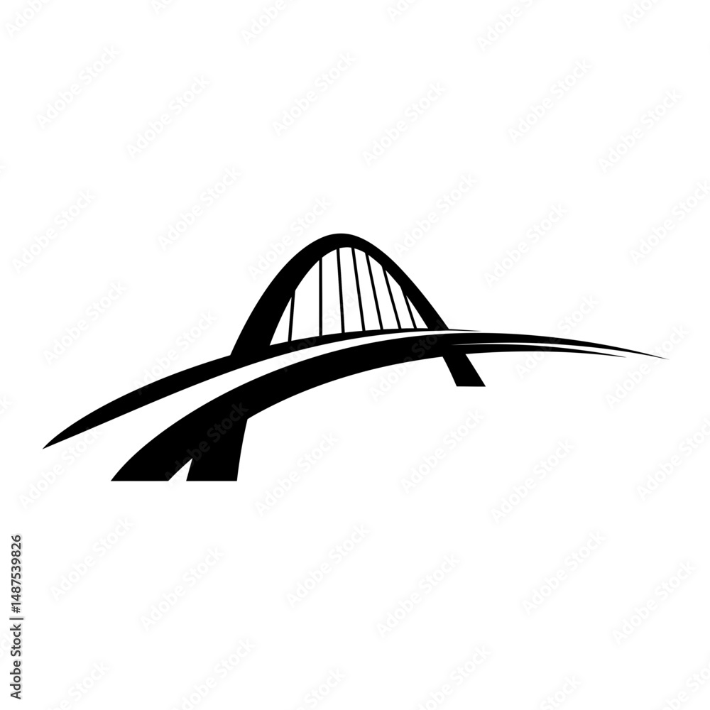 Aufkleber bridge to progress: a minimalist and artistic representation of a bridge, with clean lines and a dyn