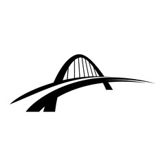 Bridge to Progress: A minimalist and artistic representation of a bridge, with clean lines and a dynamic arch, symbolizing connectivity and forward movement.