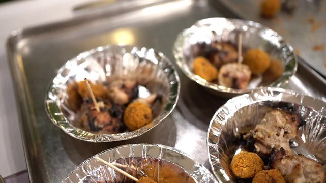 Fish finger and chicken reshmi kabab served in Indian wedding