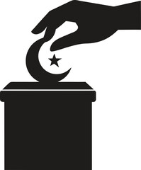 Zakat Charity Silhouette Vector Collection – Islamic Donation & Giving Icons, Crescent, Coins, Hands, Boxes & More in Clean Silhouette Style