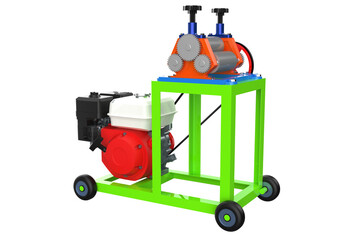 Fototapeta premium Portable Sugarcane Juice Vending Equipment with Internal Combustion Engine, mobile on casters, easy to move. High definition isolated element on a PNG Transparent HD Background.