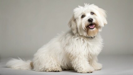 Fototapeta premium Coton de Tulear on studio background 