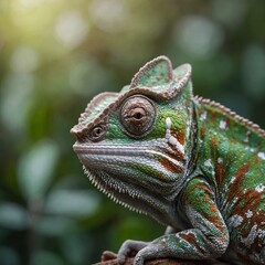 A chameleon in cool slumber, clean soft-focus
