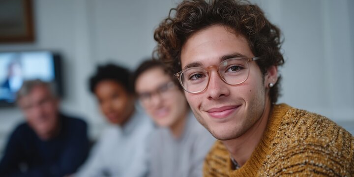 Students engaging in a virtual conference for online learning and collaboration