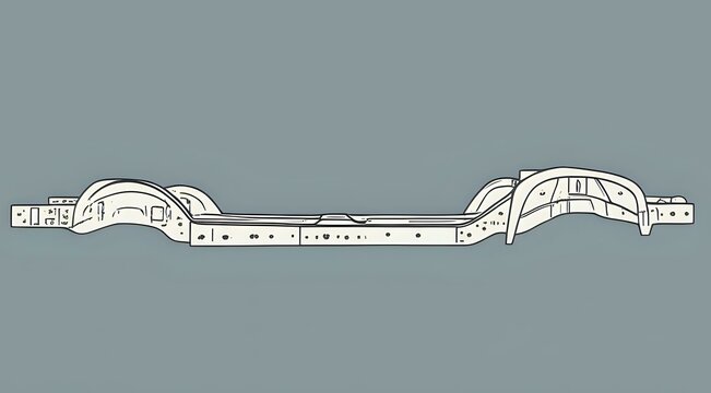 Blueprint of a Vehicle's Foundation: An Isolated Depiction of a Car Chassis, Revealing the Structural Core and the Basis for Automotive Engineering.