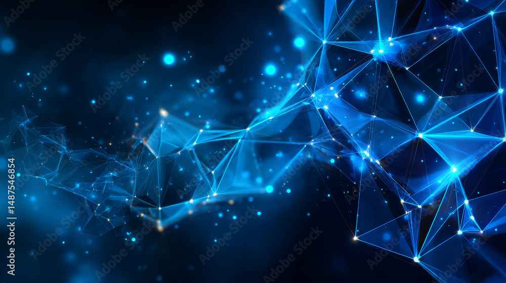 Poster abstract lines circuit blue and white lights background with space for your text vector design