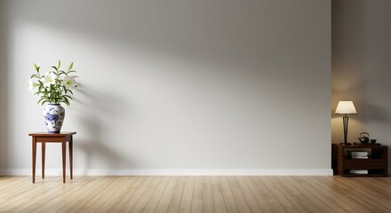 Minimalist Traditional Interior with Flower Arrangement