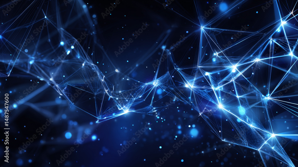 Poster abstract lines circuit blue and white lights background with space for your text vector design