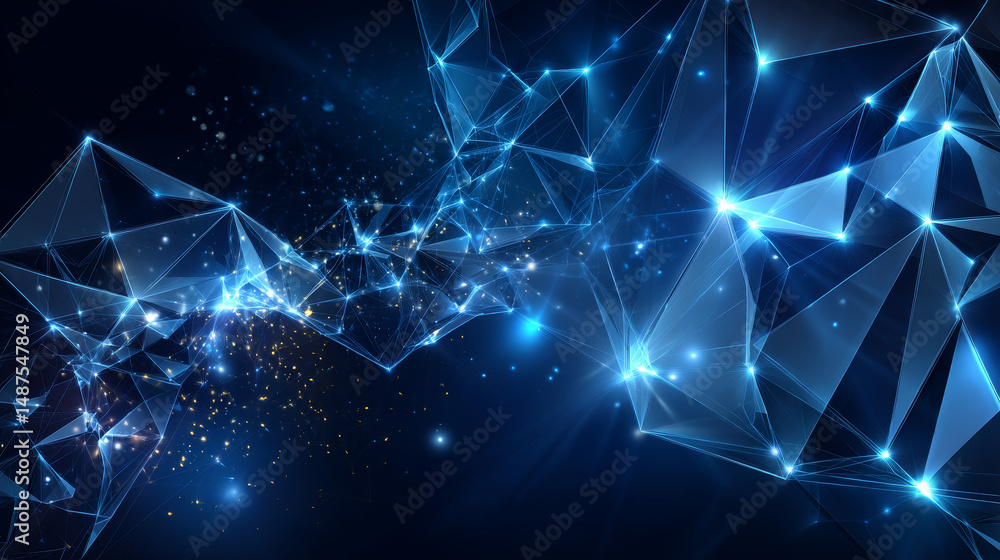 Poster abstract lines circuit blue and white lights background with space for your text vector design