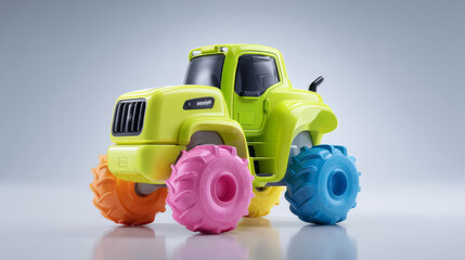 Obraz premium Colorful toy monster truck designed for imaginative play and entertainment.