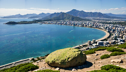 le paysage magnifique d'une ville côtière