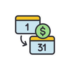 Monthly Billing Cycle Concept Showing Financial Transactions And Calendar Dates