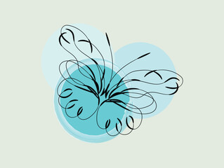 Abstract Butterfly Design with Teal and Light Blue Circles