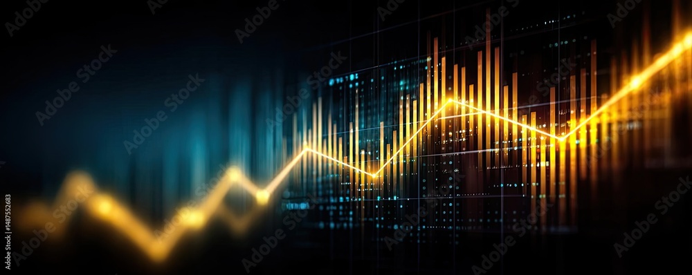 Aufkleber buy gold bullish signal chart with psychology and trend concept. abstract financial graph representi
