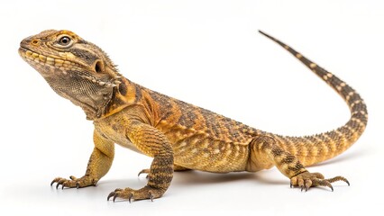 Obraz premium Lizard on white background, reptile animal