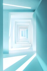 Fototapeta premium Geometric hallway with minimalist symmetry and soft lighting