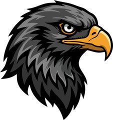 Basic eagle head vector, ideal for stencils, high-contrast black lines