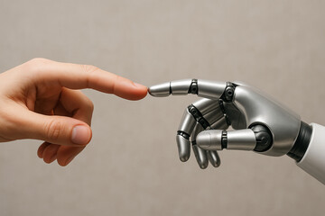 Human and Robot Hands Reaching Toward Each Other