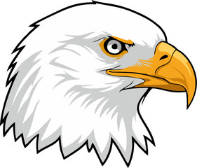 Eagle head made with dots and minimal outlines for clean vector design
