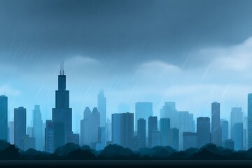 Urban Calm During Rainfall