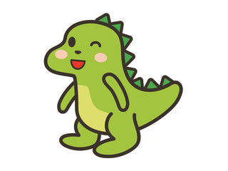 にっこり笑顔のかわいい恐竜のイラスト