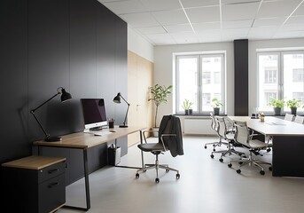 Modern office interior with desks