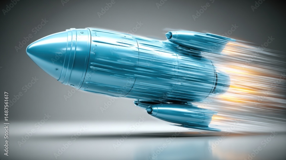 Poster rocket flying through the air illustrating the concept of prompting faster closure on tasks and acce