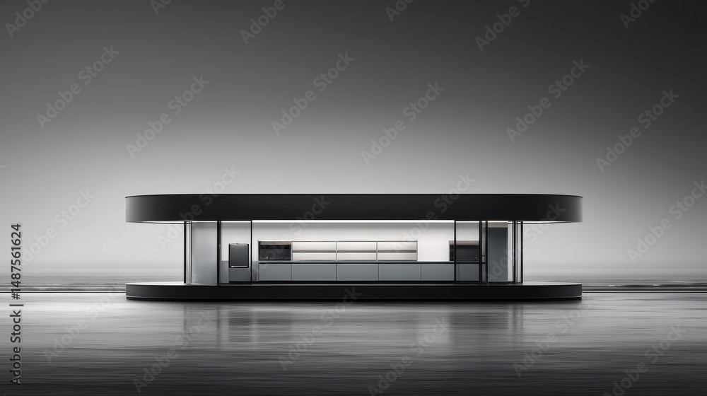 Poster modern minimalist architecture features sleek designs and clean lines.