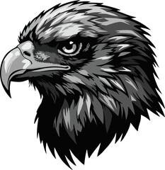  Clean Feather Detail Eagle Head Vector Line Drawing