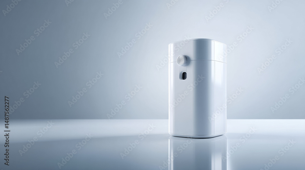 Poster modern white device with sleek design, perfect for tech-related projects.