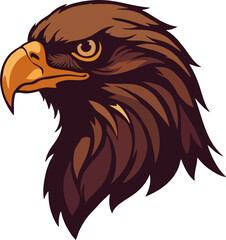 Obraz premium Minimal Hawk-Style Eagle Head in Vector Format