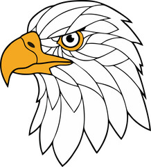 Eagle Head Logo Template in Abstract Linear Form
