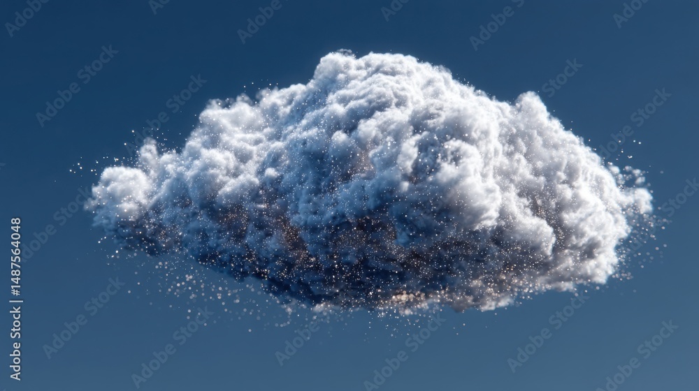 Poster beautiful cloud in the sky representing real-time cloud consumption index for digital services monit