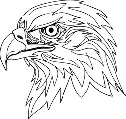 Sleek Modern Eagle Head Icon in Flat Vector Style