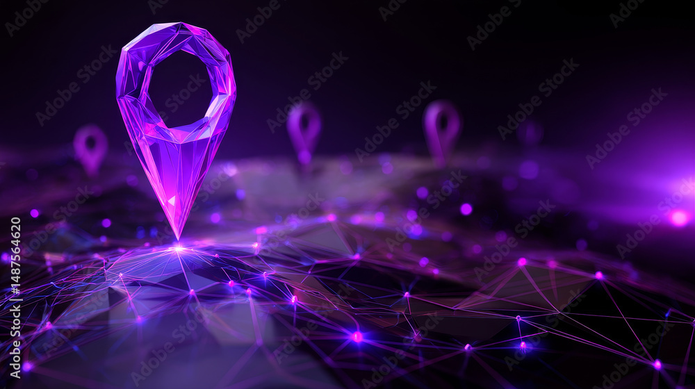 Poster gps navigation. location marking with a pin. navigation locator map. gps. low polygonal wireframe me