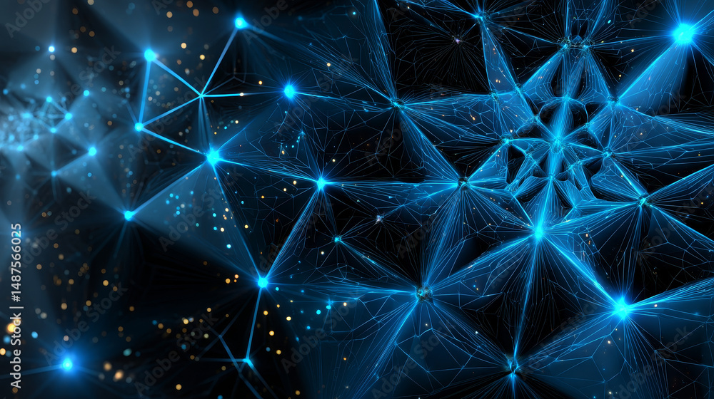 Aufkleber abstract background with blue glowing lines in infinity pattern. abstract futuristic technology conc