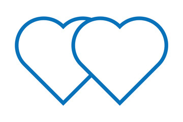 double and two heart icon, isolated on white background.