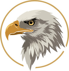 Eagle Head with Circle Frame Vector for Badge Designs