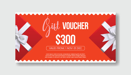 Elegant Gift Voucher and Discount coupon template for sale offer promotion horizontal banner design, giveaway gift card, social media thumbnail cover, header design