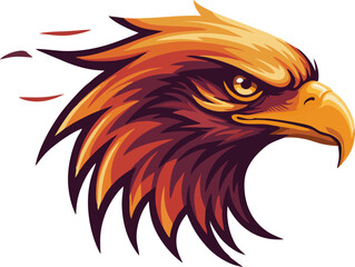 Eagle Head with Wind Motion Lines in Dynamic Vector Style