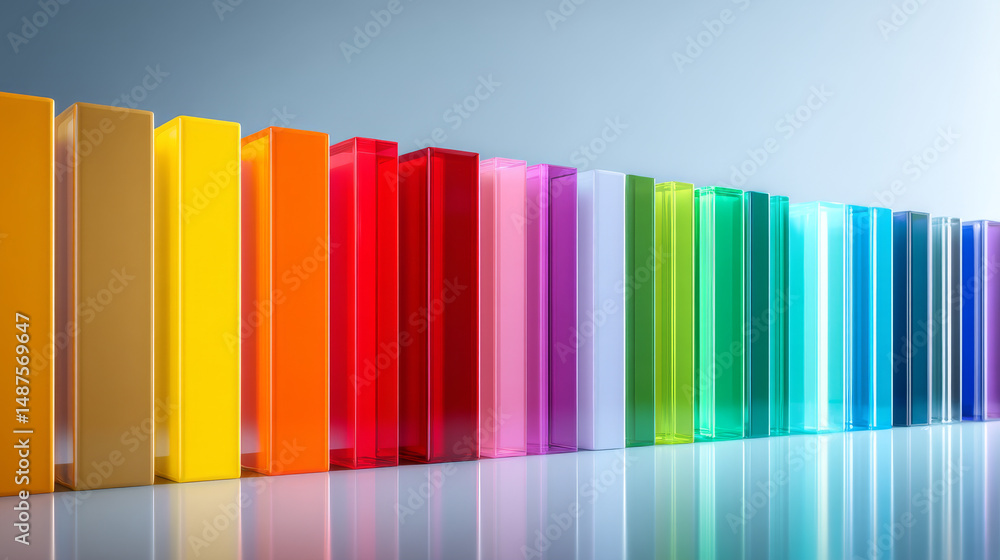 Aufkleber vibrant colored blocks lined up, creating a visually stunning abstract pattern.