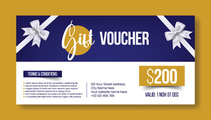 Elegant Gift Voucher design for Beauty and Fashion giveaway gift card, Discount Coupon vector template, Promotional horizontal banner, thumbnail, cover, header design
