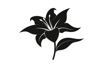 lily icon silhouette vector illustration isolated on white background