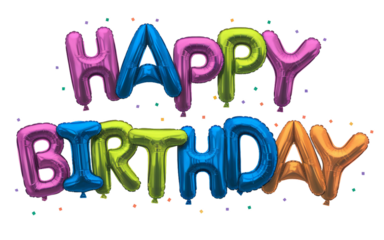 Happy Birthday text design with clean, modern typography on a transparent PNG background. Ideal for greeting cards, banners, social posts, and editable digital templates.

