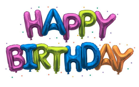 Happy Birthday text design with clean, modern typography on a transparent PNG background. Ideal for greeting cards, banners, social posts, and editable digital templates.

