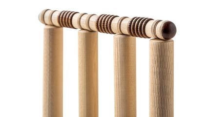 Stumps and bails isolated on transparent background 