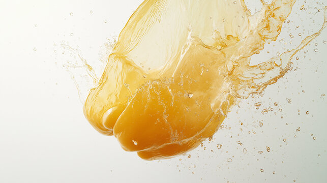 Yellow bell pepper with water splashes on white background - Powered by Adobe